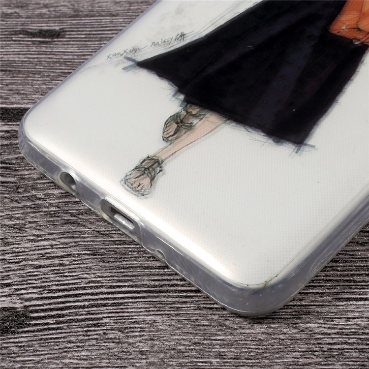 IMD Pattern Printing Clear TPU Cell Phone Case for Samsung Galaxy J5 (2016) SM-J510 - Stylish Girl Pattern-5