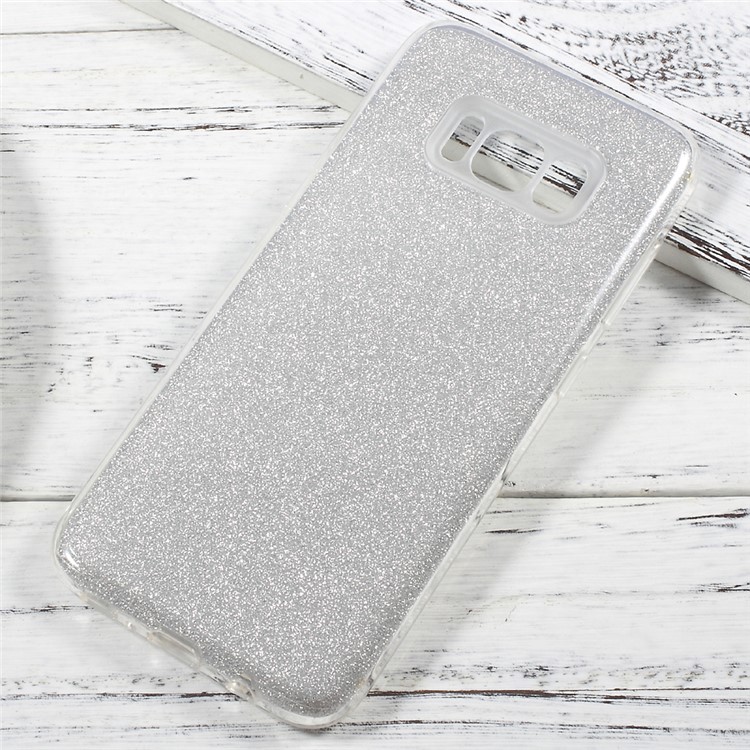 Glittery TPU + PC Hybrid Cell Phone Case for Samsung Galaxy S8 SM-G950 - Silver-1