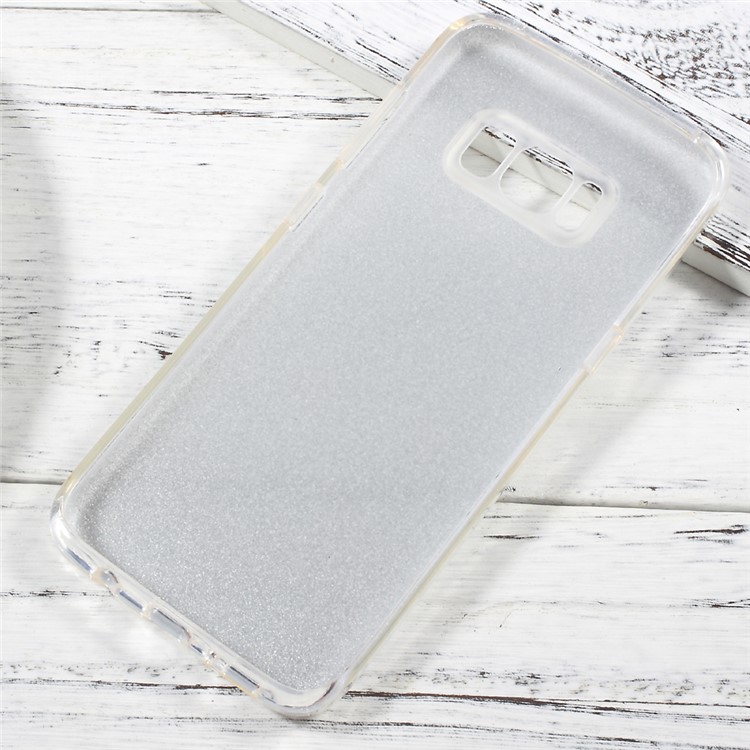 Glittery TPU + PC Hybrid Cell Phone Case for Samsung Galaxy S8 SM-G950 - Silver-4