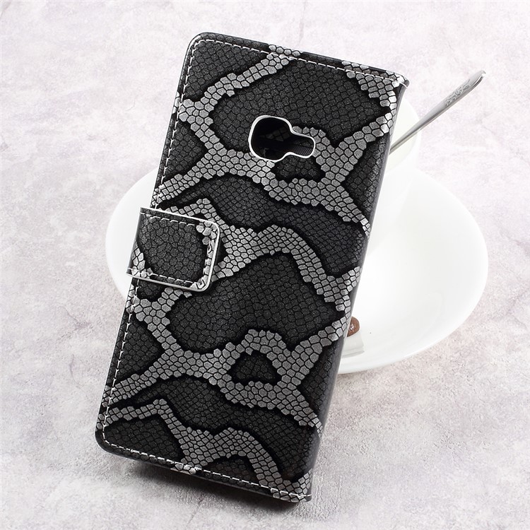 Smooth Snake Texture Stand Leather Wallet Phone Cover for Samsung Galaxy Xcover 4 G390F - Grey-2