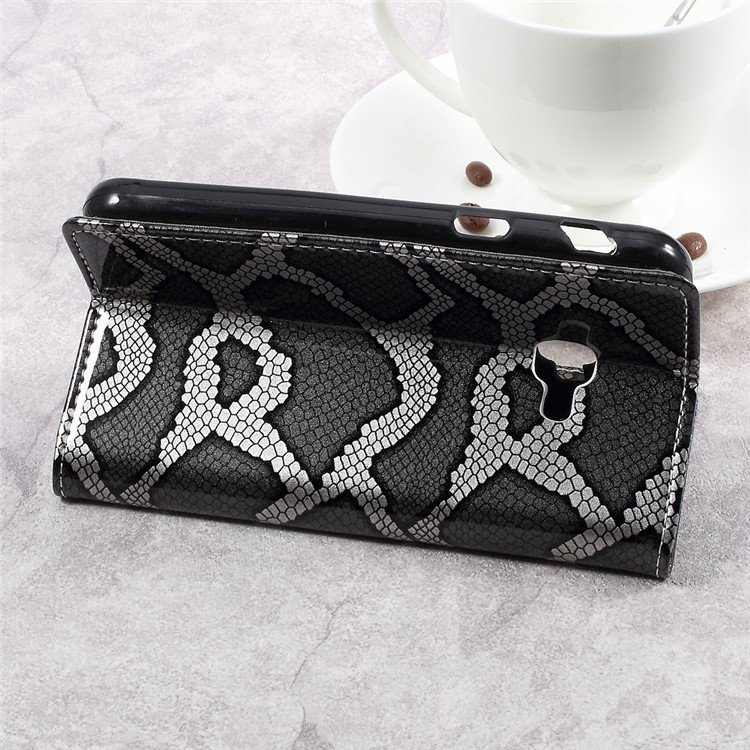 Smooth Snake Texture Stand Leather Wallet Phone Cover for Samsung Galaxy Xcover 4 G390F - Grey-5