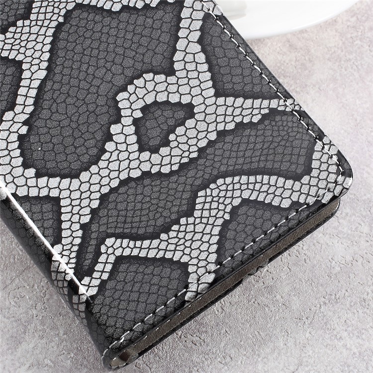 Smooth Snake Texture Stand Leather Wallet Phone Cover for Samsung Galaxy Xcover 4 G390F - Grey-7