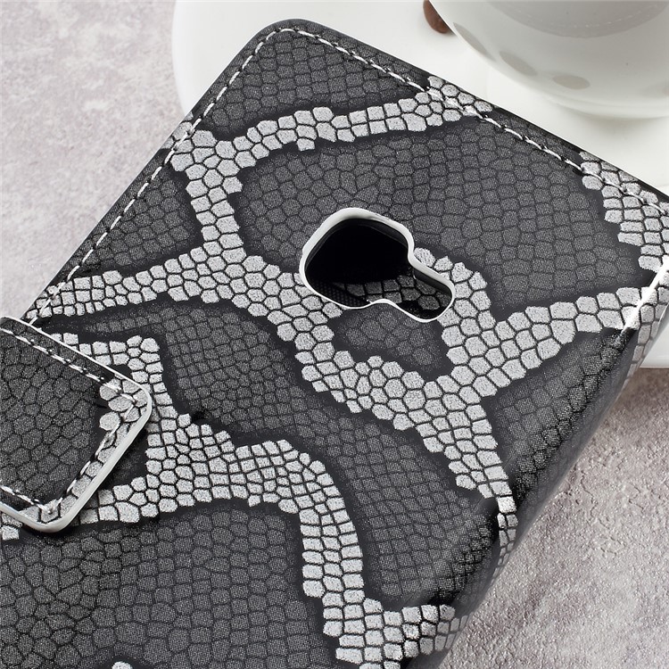 Smooth Snake Texture Stand Leather Wallet Phone Cover for Samsung Galaxy Xcover 4 G390F - Grey-8