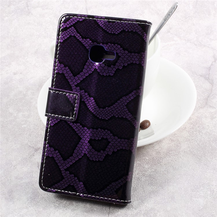 Smooth Snake Texture Stand Leather Phone Casing for Samsung Galaxy Xcover 4 G390F - Purple-2