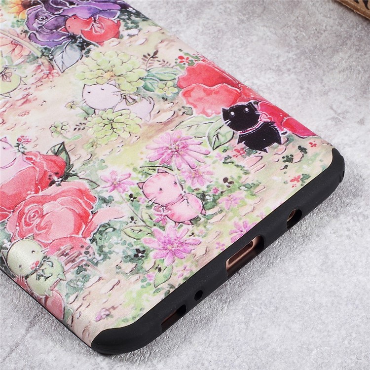 Embossed Pattern Soft TPU Back Phone Case for Samsung Galaxy C9 Pro - Animals and Colorful Flowers-6