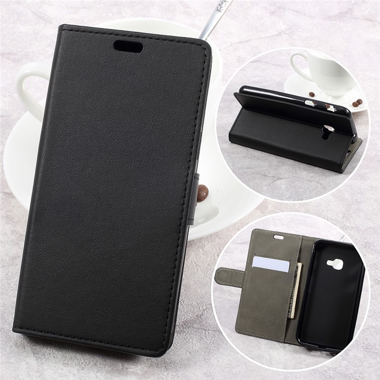 PU Leather Wallet Cell Phone Case for Samsung Galaxy Xcover 4 SM-G390F - Black-1