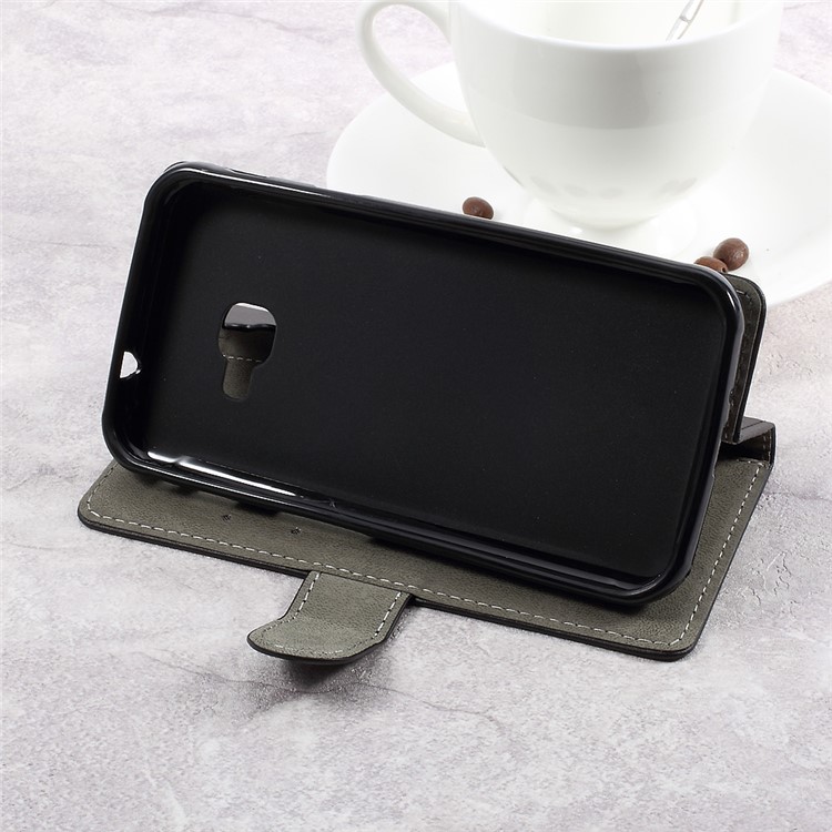 PU Leather Wallet Cell Phone Case for Samsung Galaxy Xcover 4 SM-G390F - Black-4