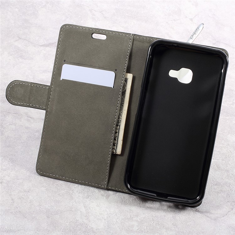 PU Leather Wallet Cell Phone Case for Samsung Galaxy Xcover 4 SM-G390F - Black-6
