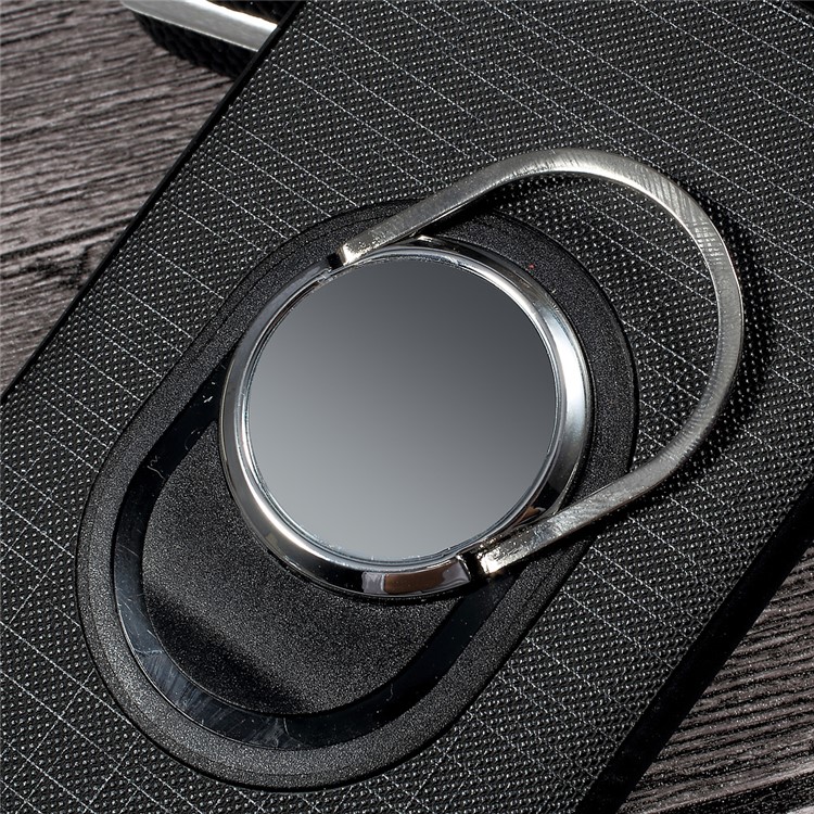 360 Rotation Ring Holder Linen Cloth Leather Coated TPU Back Case for Samsung Galaxy S8 SM-G950 - Black-5
