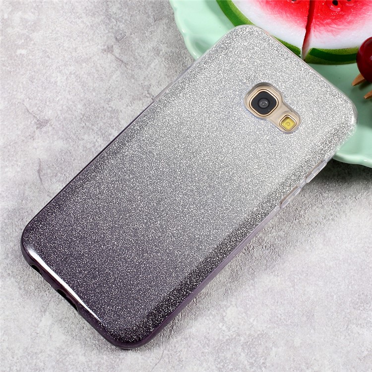 3-in-1 Gradient Color TPU + PC Phone Back Case for Samsung Galaxy A3 (2017) - Grey-1
