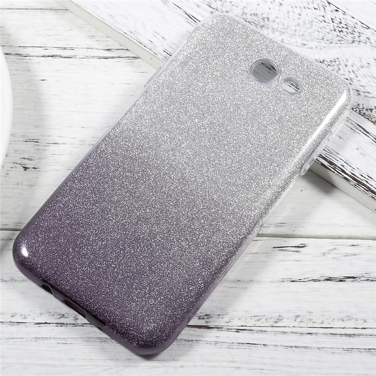 Gradient Color TPU + PC Phone Back Case with Flash Paper for Samsung Galaxy J5 (2017) - Grey-1
