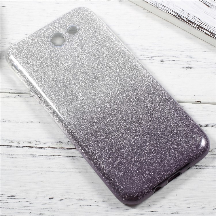 Gradient Color TPU + PC Phone Back Case with Flash Paper for Samsung Galaxy J5 (2017) - Grey-2