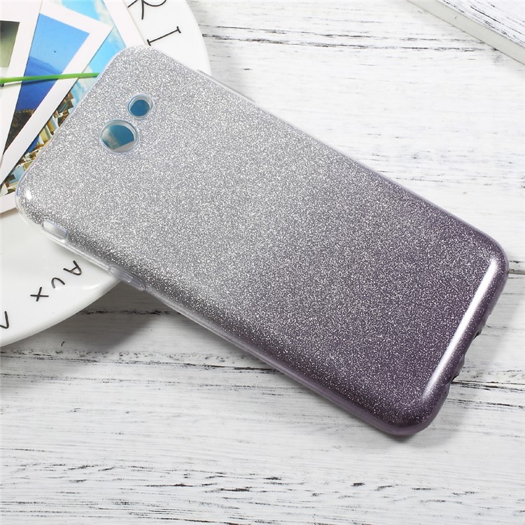 Gradient Color TPU + PC Phone Back Case with Flash Paper for Samsung Galaxy J5 (2017) - Grey-3