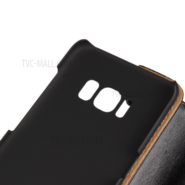 Genuine Split Leather Wallet Magnetic Flip Case for Samsung Galaxy S8 G950 - Black-15