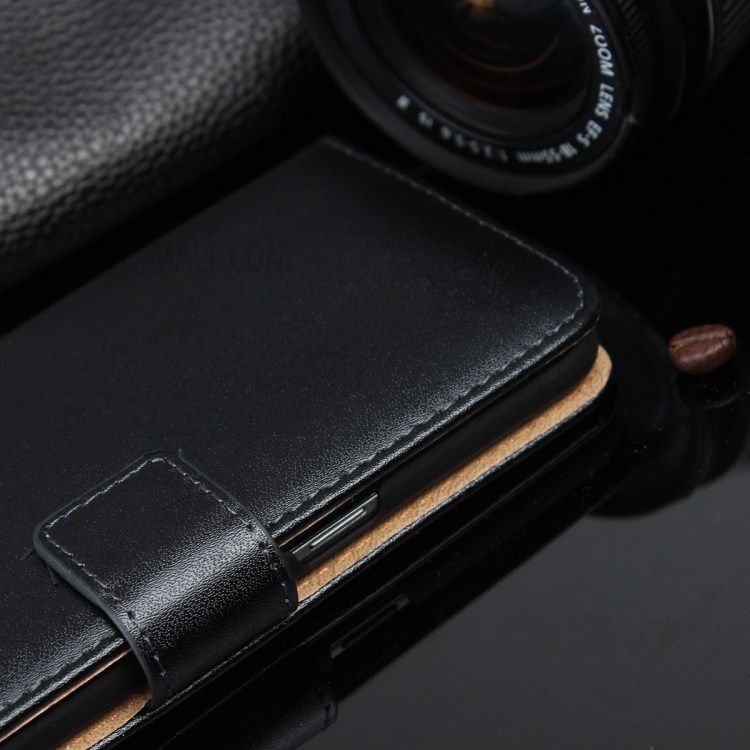 Genuine Split Leather Wallet Magnetic Flip Case for Samsung Galaxy S8 G950 - Black-21