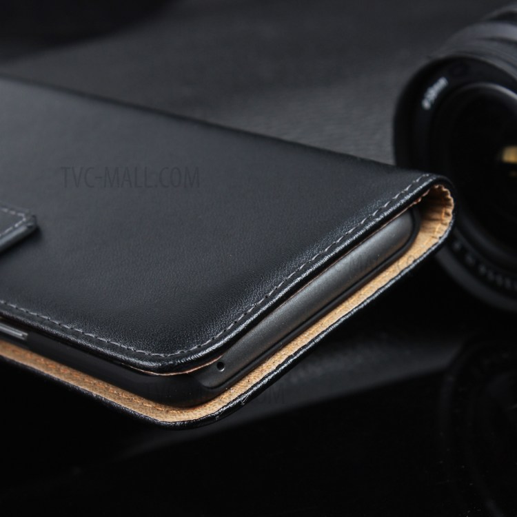Genuine Split Leather Wallet Magnetic Flip Case for Samsung Galaxy S8 G950 - Black-23