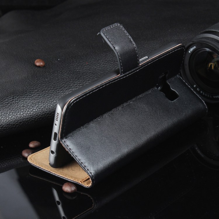 Genuine Split Leather Wallet Magnetic Flip Case for Samsung Galaxy S8 G950 - Black-26