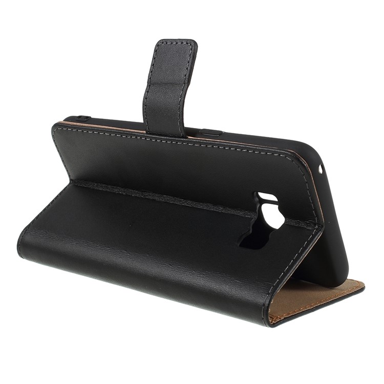 Genuine Split Leather Wallet Magnetic Flip Case for Samsung Galaxy S8 G950 - Black-5