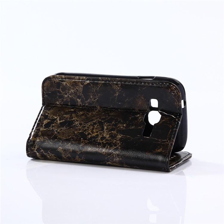 Marble Pattern Wallet Stand Leather Cell Phone Case for Samsung Galaxy J1 mini prime - Black-4