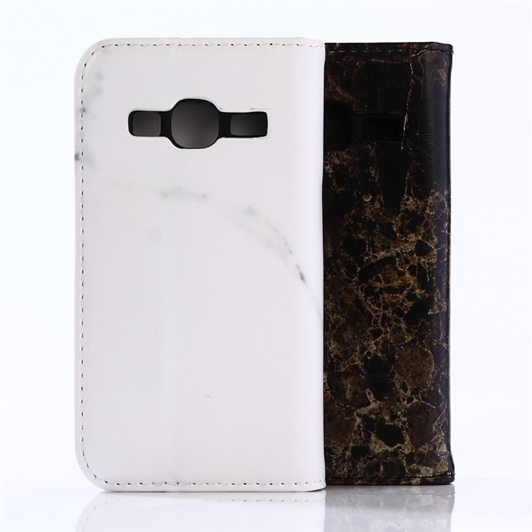 Marble Pattern Wallet Stand Leather Cell Phone Case for Samsung Galaxy J1 mini prime - Black-6