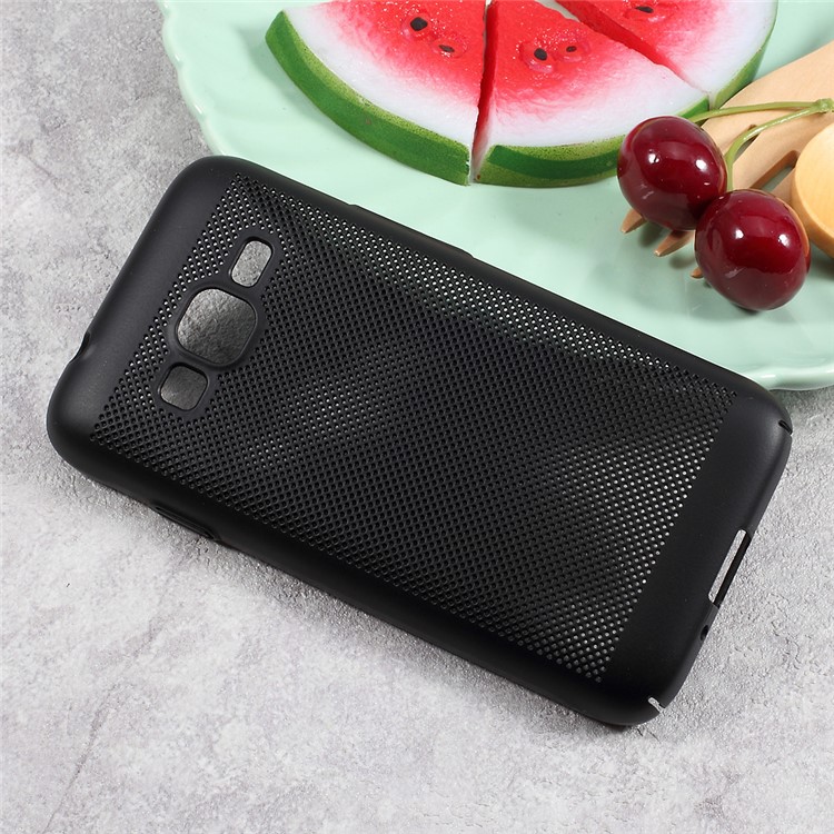 Hollow Mesh Heat Dissipation Rubberized Hard PC Cell Phone Case for Samsung Galaxy J1 mini prime - Black-3
