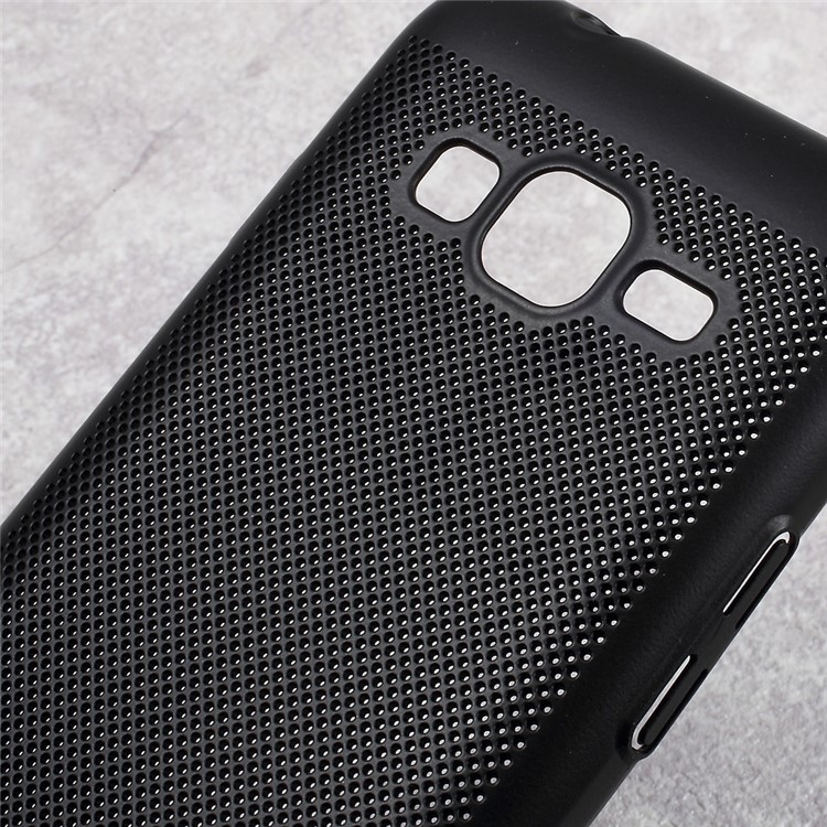 Hollow Mesh Heat Dissipation Rubberized Hard PC Cell Phone Case for Samsung Galaxy J1 mini prime - Black-4