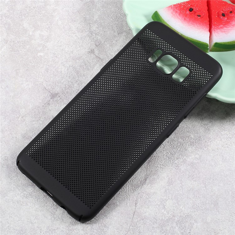 Hollow Mesh Heat Dissipation Rubberized Hard PC Cell Phone Case for Samsung Galaxy S8 SM-G950 - Black-1