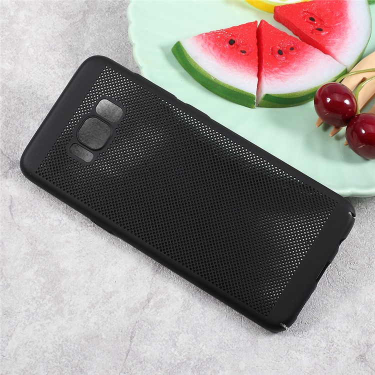 Hollow Mesh Heat Dissipation Rubberized Hard PC Cell Phone Case for Samsung Galaxy S8 SM-G950 - Black-3