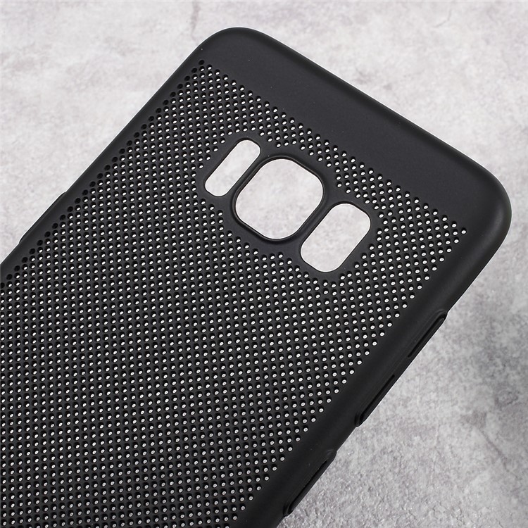 Hollow Mesh Heat Dissipation Rubberized Hard PC Cell Phone Case for Samsung Galaxy S8 SM-G950 - Black-4