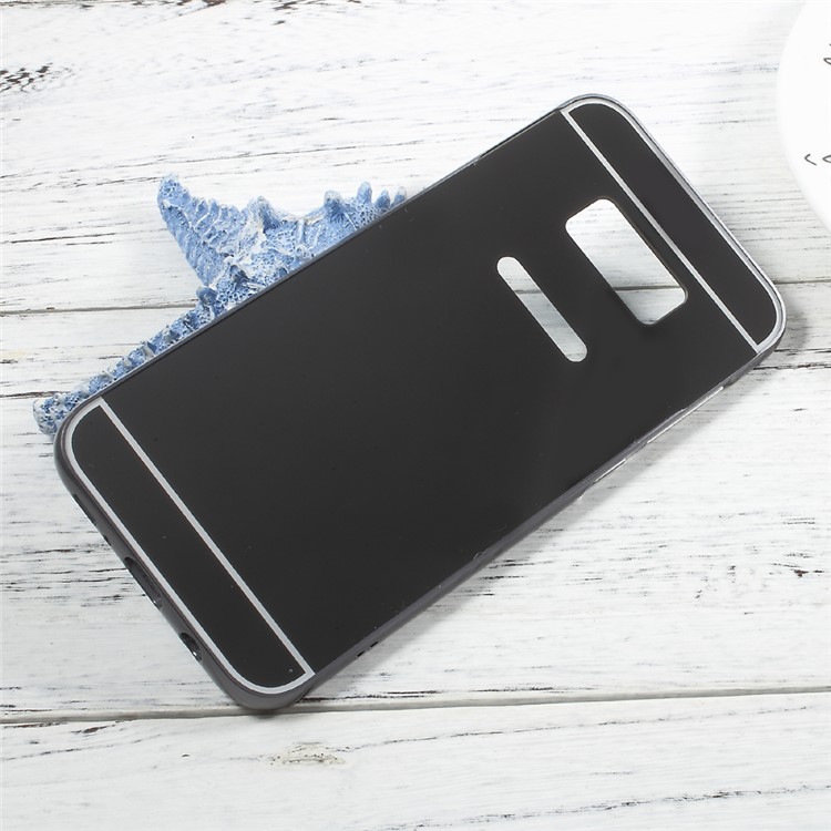 Slide-on Metal Bumper Plated PC Hard Case for Samsung Galaxy S8 G950 - Black-4