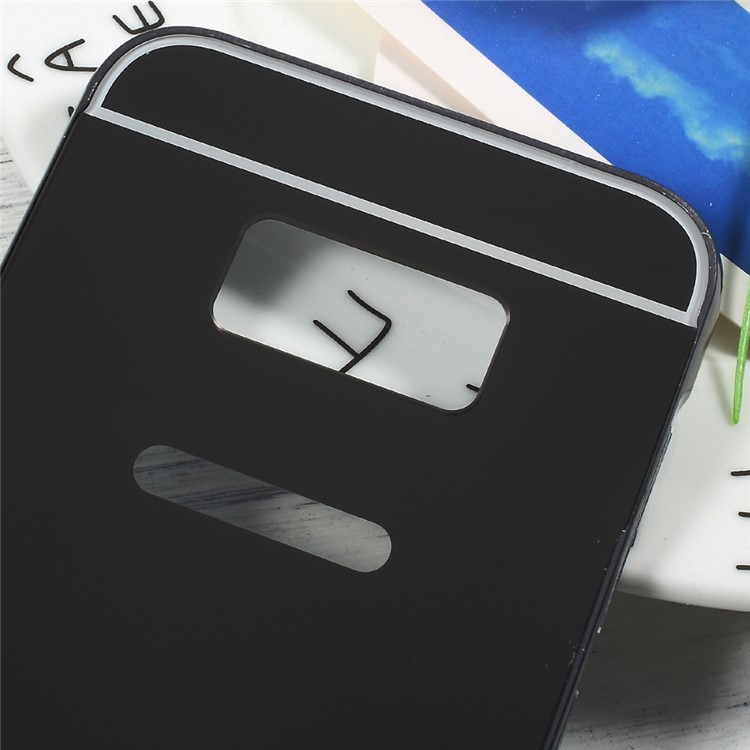 Slide-on Metal Bumper Plated PC Hard Case for Samsung Galaxy S8 G950 - Black-6