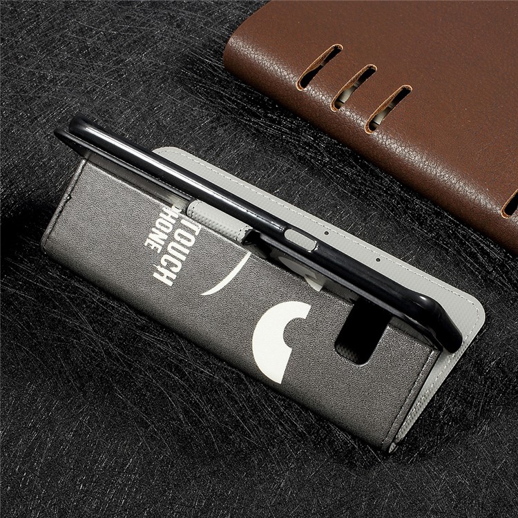 Patterned Leather Wallet Stand Mobile Phone Case for Samsung Galaxy S8+ SM-G955 - Do Not Touch My Phone-3
