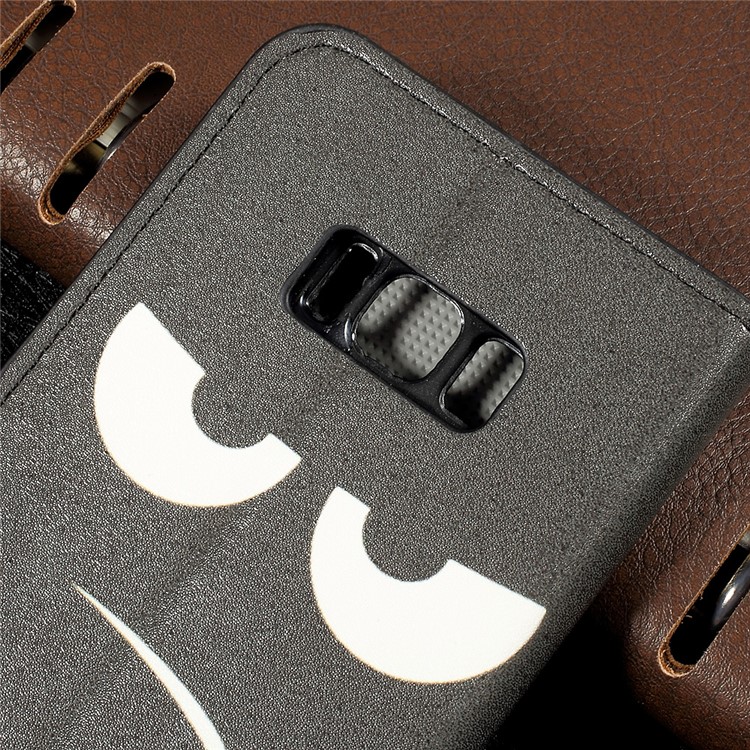 Patterned Leather Wallet Stand Mobile Phone Case for Samsung Galaxy S8+ SM-G955 - Do Not Touch My Phone-5