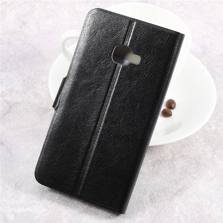 Crazy Horse PU Leather Case with Card Slot for Samsung Galaxy Xcover 4 SM-G390 Built-in Steel Sheet - Black-2