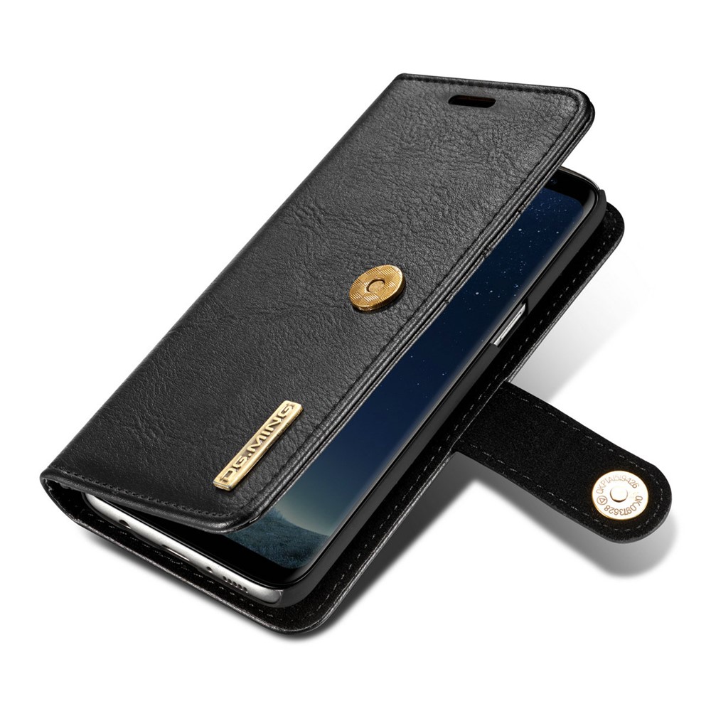 DG.MING for Samsung Galaxy S8 G950 Detachable 2 in 1 Wallet Split Leather Phone Case - Black-12