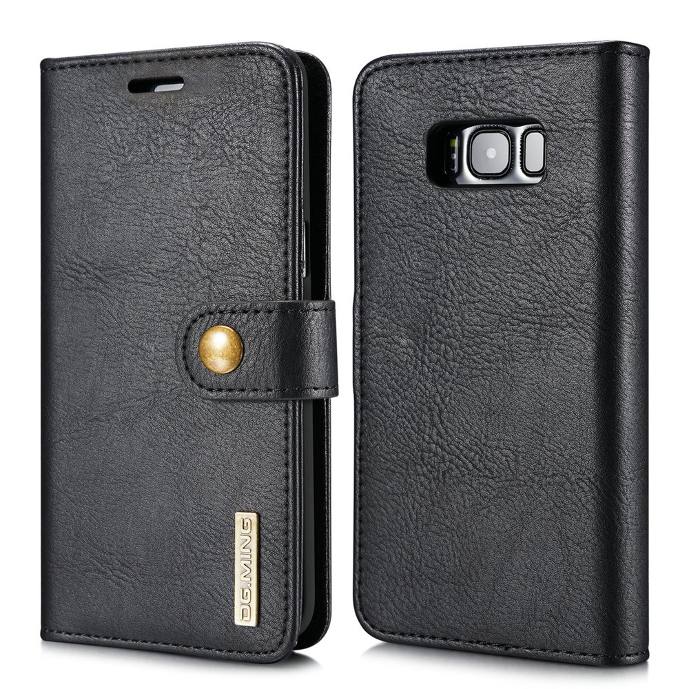 DG.MING for Samsung Galaxy S8 G950 Detachable 2 in 1 Wallet Split Leather Phone Case - Black-2