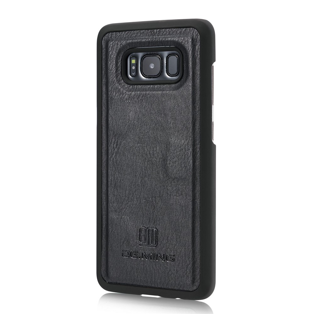 Dg.. Ming Para Samsung Galaxy S8 G950 Destacável 2 Em 1 Carteira Split Capa De Telefone De Couro Anti-impressão Digital Phone Case - Preto