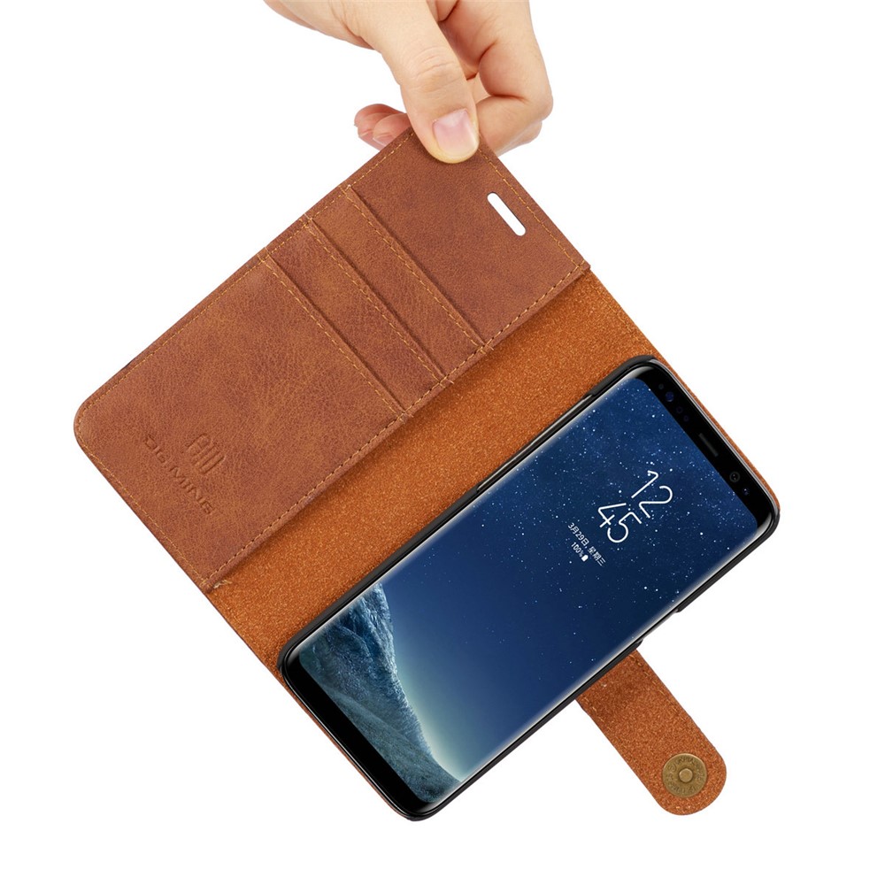 DG.MING Detachable 2 in 1 Wallet Split Leather Casing for Samsung Galaxy S8 G950 - Brown-16