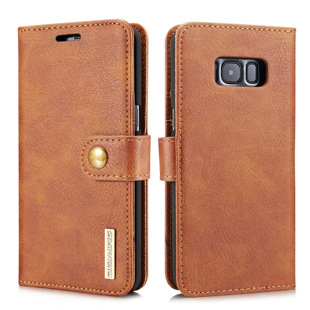 DG.MING Detachable 2 in 1 Wallet Split Leather Casing for Samsung Galaxy S8 G950 - Brown-3