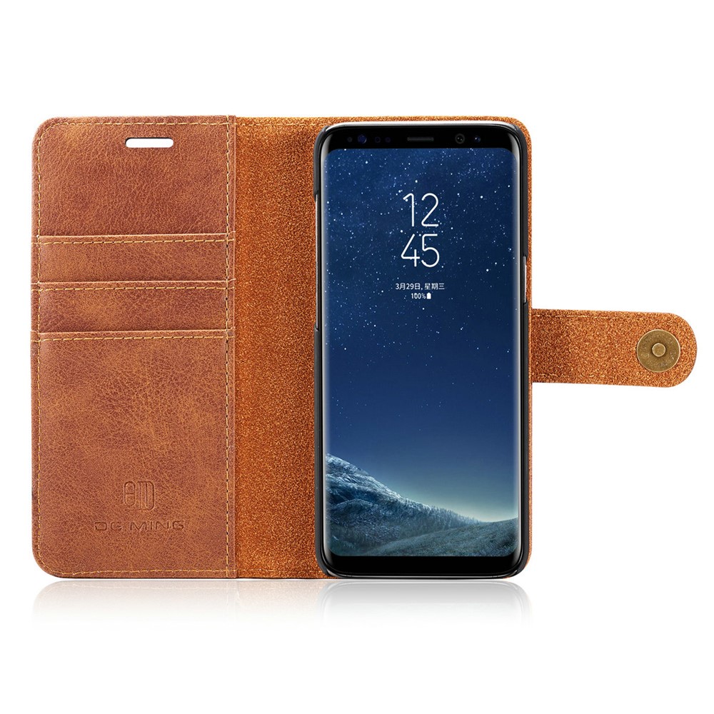 DG.MING Detachable 2 in 1 Wallet Split Leather Casing for Samsung Galaxy S8 G950 - Brown-8