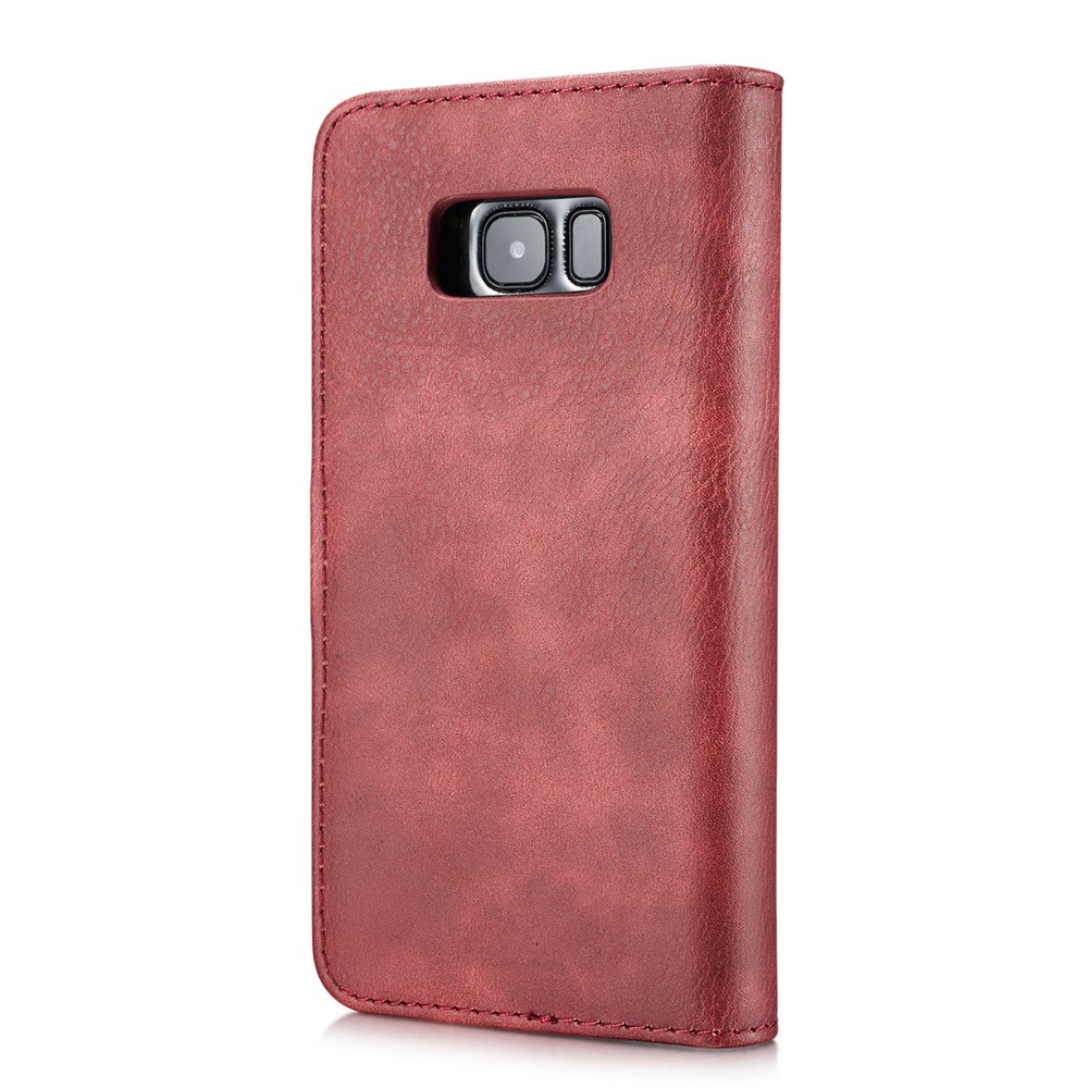 DG.MING Movable 2 in 1 Wallet Split Leather Case for Samsung Galaxy S8 Plus G955 - Red-4