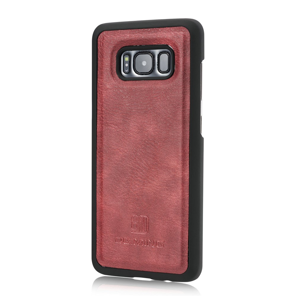 DG.MING Movable 2 in 1 Wallet Split Leather Case for Samsung Galaxy S8 Plus G955 - Red-5