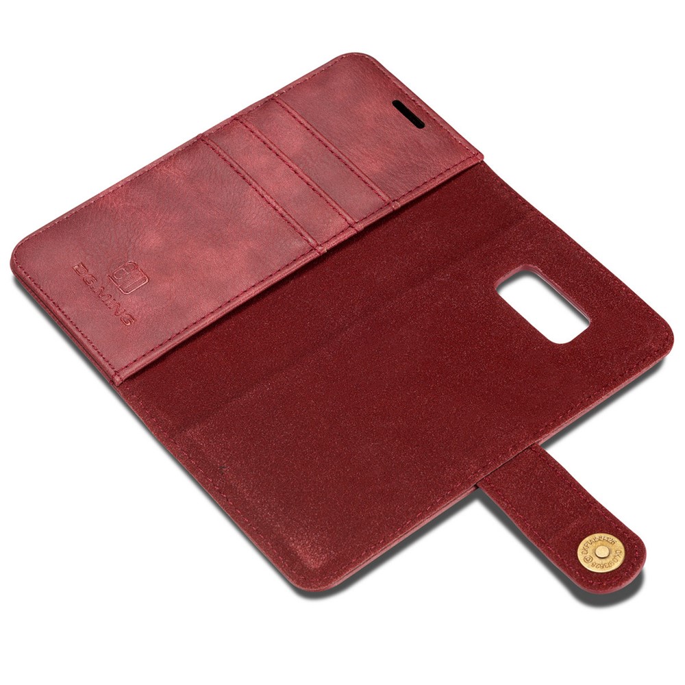 DG.MING Movable 2 in 1 Wallet Split Leather Case for Samsung Galaxy S8 Plus G955 - Red-9