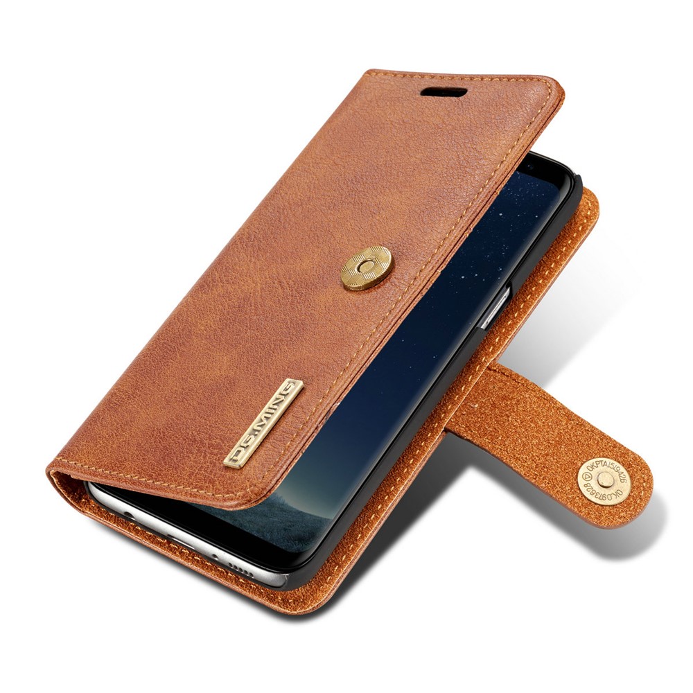 DG.MING Detachable 2 in 1 Split Leather Wallet Cover Shell for Samsung Galaxy S8 Plus G955 - Brown-12