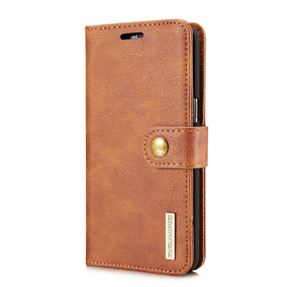 DG.MING Detachable 2 in 1 Split Leather Wallet Cover Shell for Samsung Galaxy S8 Plus G955 - Brown-4