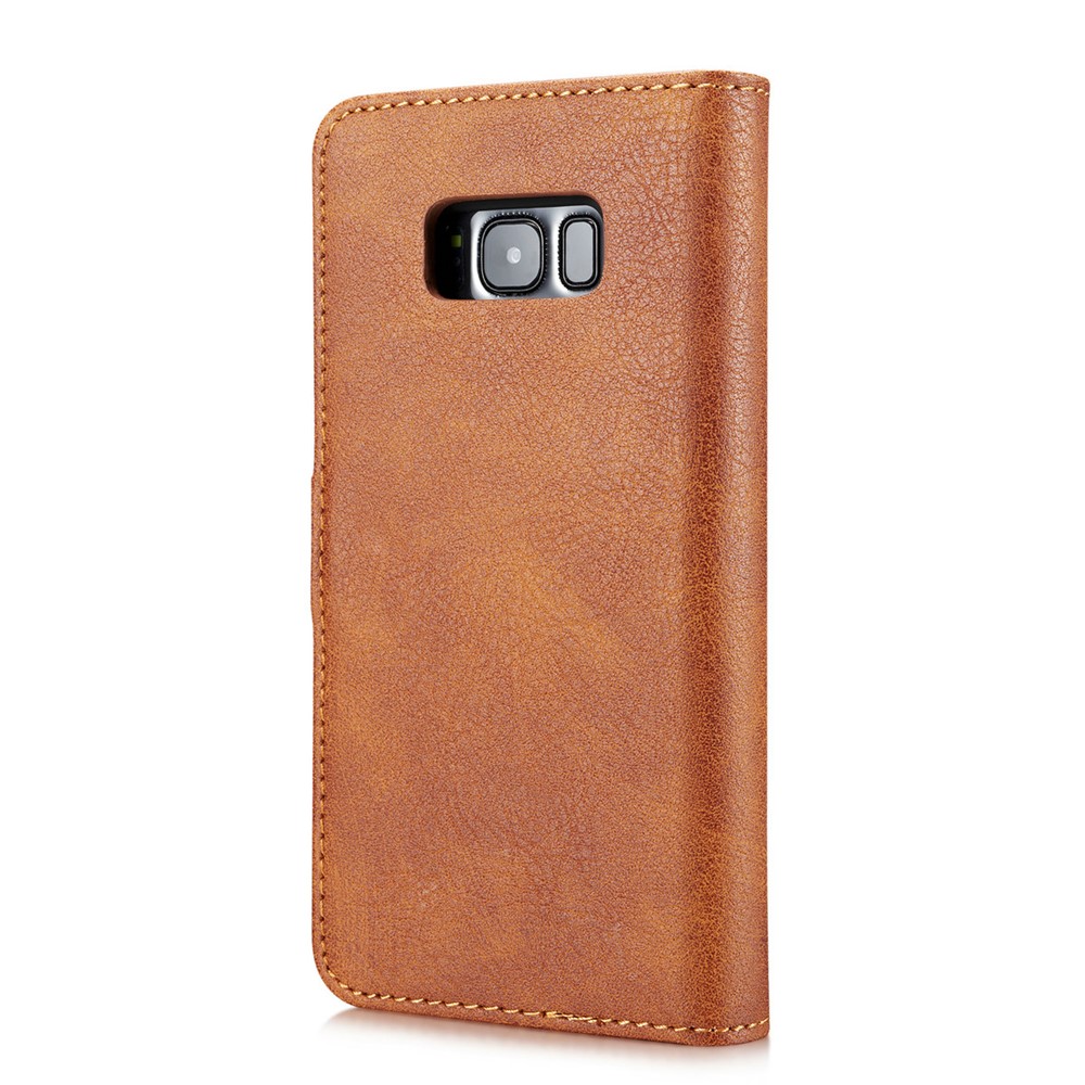DG.MING Detachable 2 in 1 Split Leather Wallet Cover Shell for Samsung Galaxy S8 Plus G955 - Brown-5