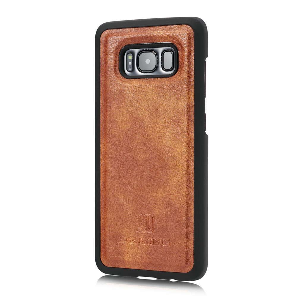 Dg. Ming Pour Samsung Galaxy S8 Plus G955 Détachable 2 en 1 Couverture de Téléphone de Portefeuille en Cuir Divisé Anti-rayures - Brun