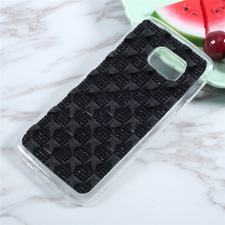 3D Grid Bling Gel Crystal TPU Phone Case for Samsung Galaxy S8 SM-G950 - Black-1