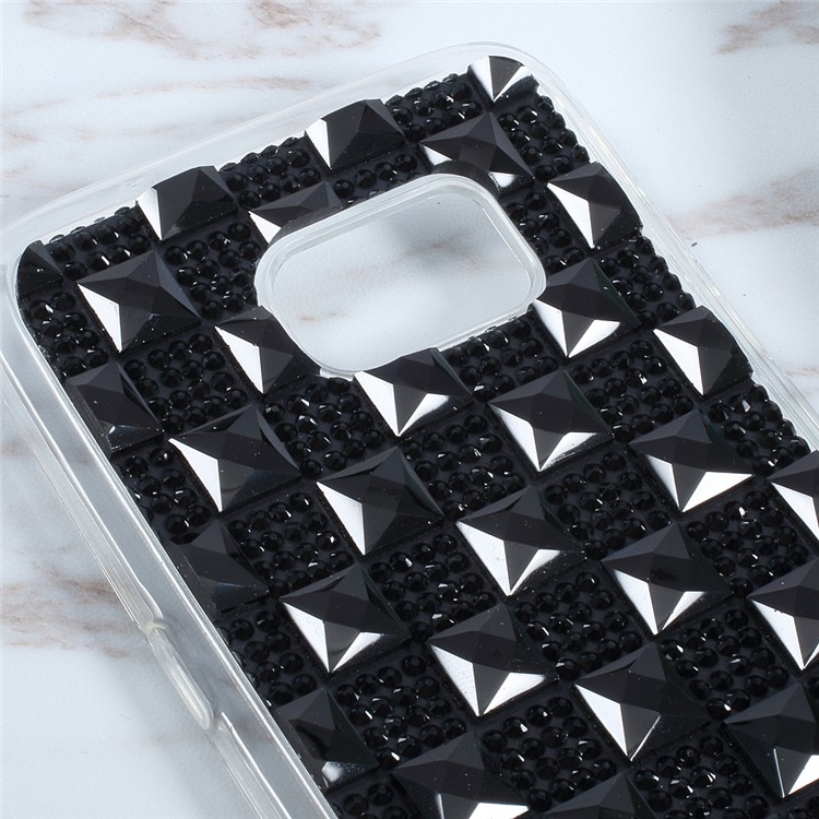 3D Grid Bling Gel Crystal TPU Phone Case for Samsung Galaxy S8 SM-G950 - Black-4