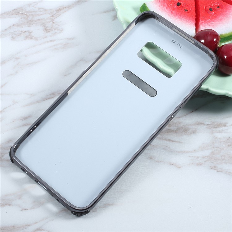 Aluminum Alloy Frame + Brushed PC Back Case for Samsung Galaxy S8+ SM-G955 - Black-2